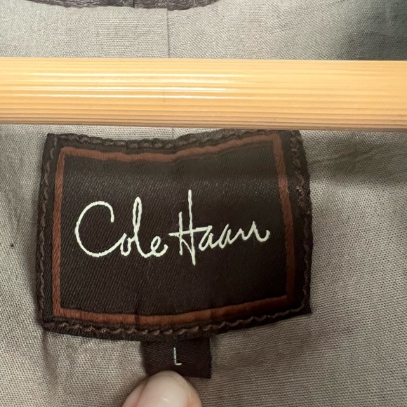Cole Haan Jackets & Coats Cole Haan Womens Brown Leather Moto